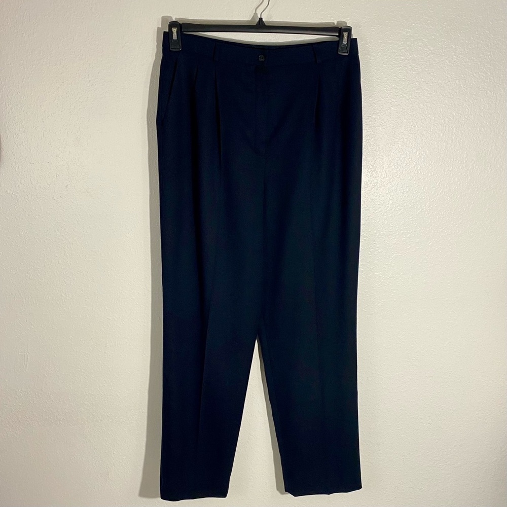 Vintage Pendleton 100% Virgin Wool Navy Blue Pants Women’s Size 16 Made in USA